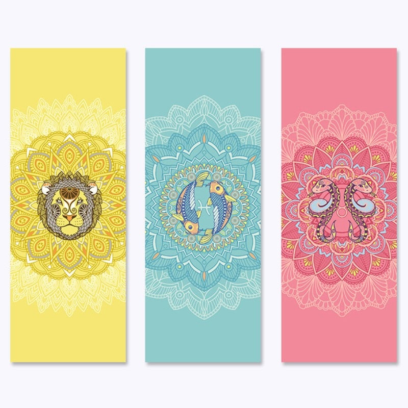 Leo: Yoga Mat for Zodiac Lovers. Personalized Sun Sign Pilates mat. Extra thick, Non Slip. WickedYo.